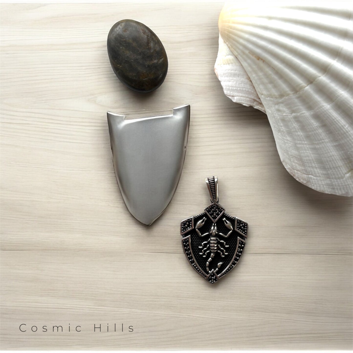 Scorpio Locket Oxidized Silver