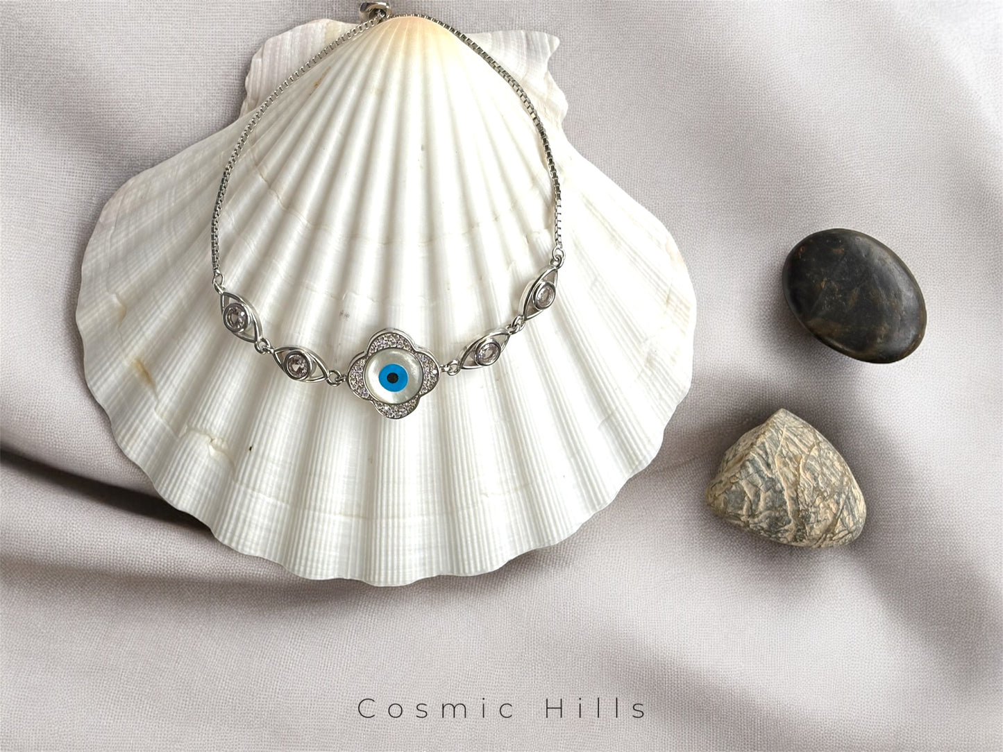 Flower Shaped Evil Eye Bracelet