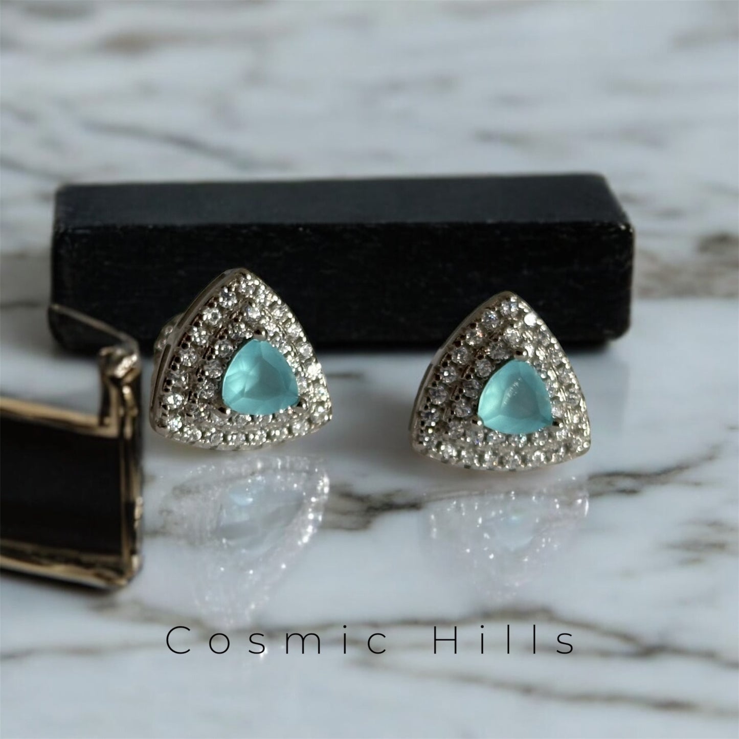 Trillion-Cut Stud Earrings