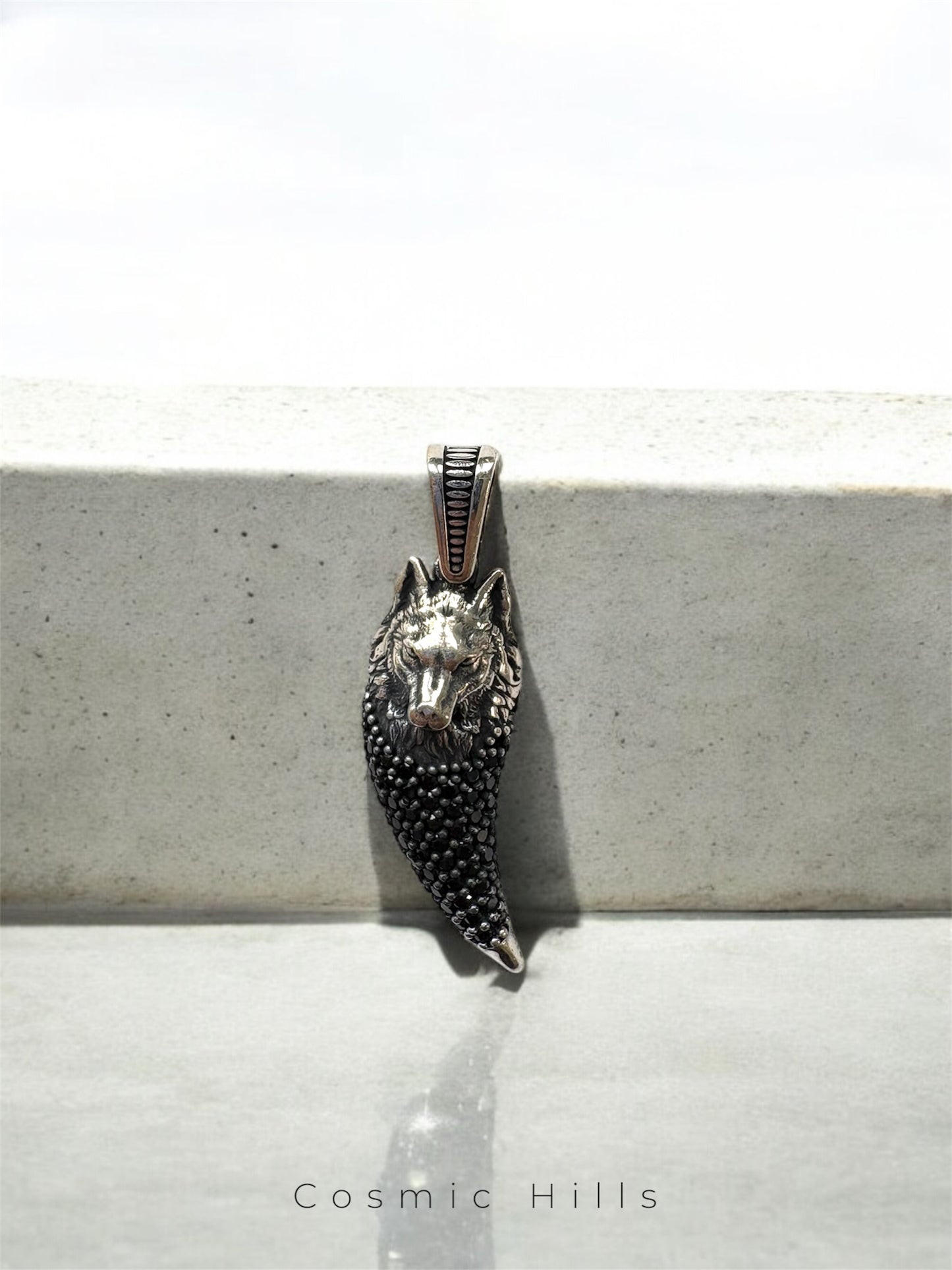 Silver Wolf Oxidized Locket