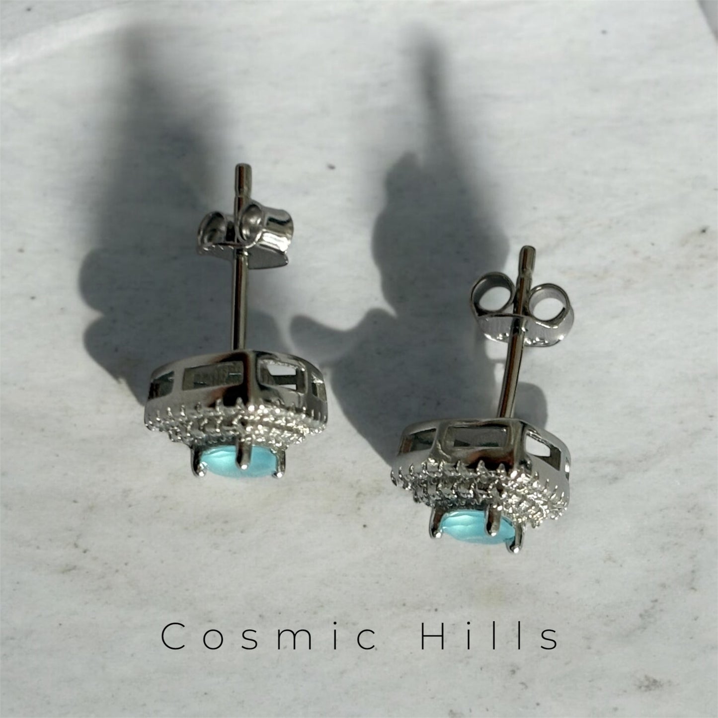 Trillion-Cut Stud Earrings